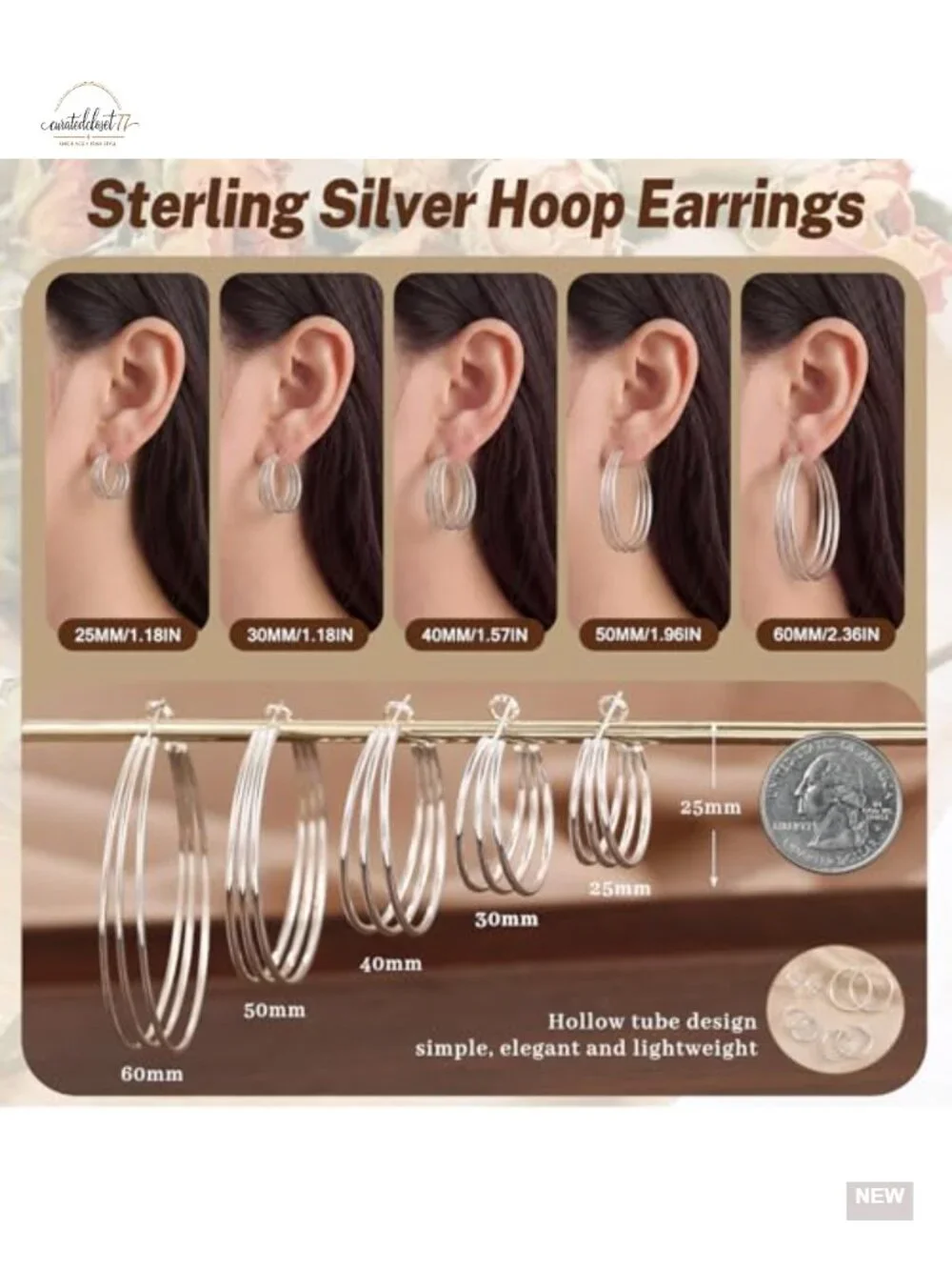 925 Sterling Silver Post Hoop Earrings Hypoallergenic Gold Plated Chunky Hollow